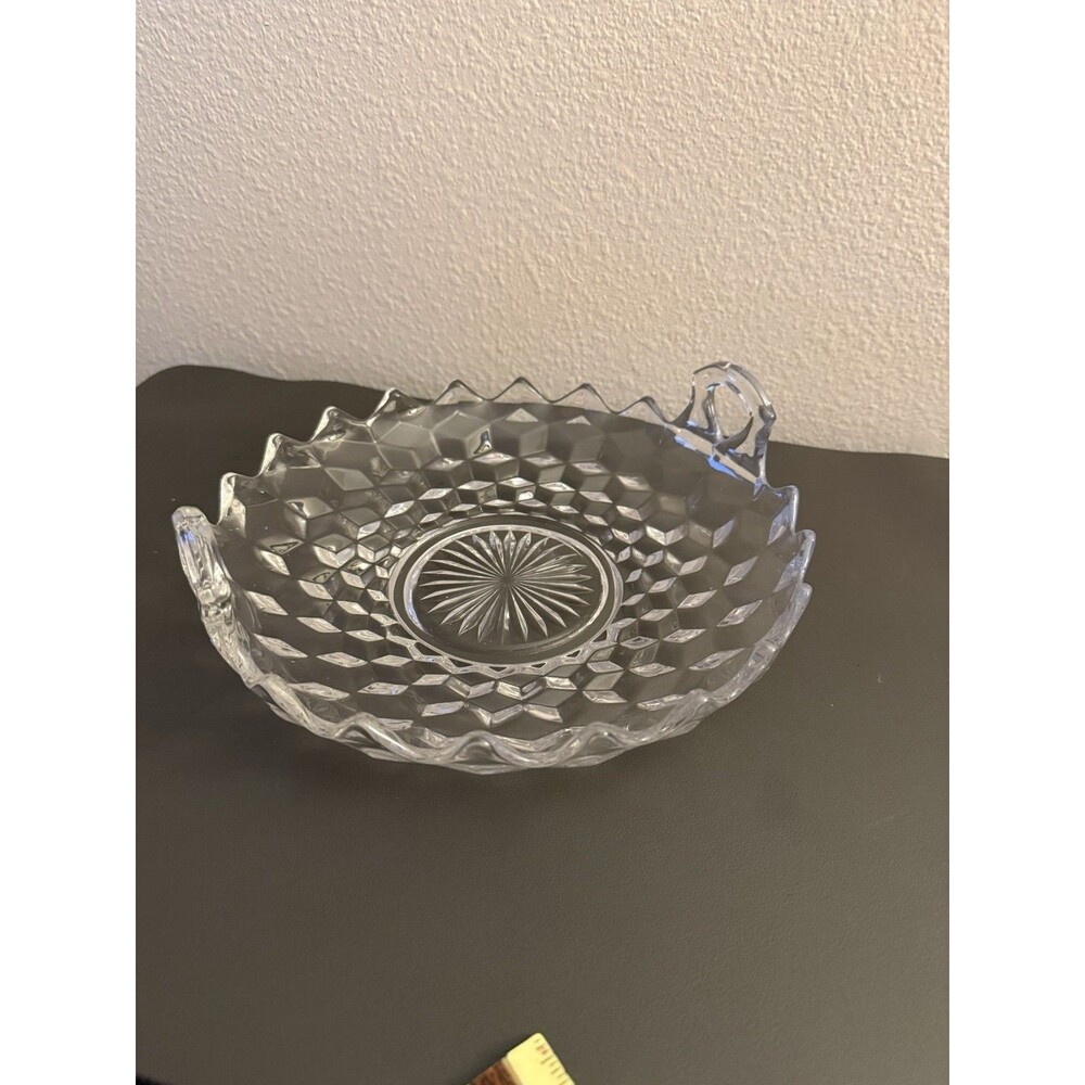 Fostoria American Clear Handled Utility Tray Muffin Bowl - 9'' - Picture 3 of 6
